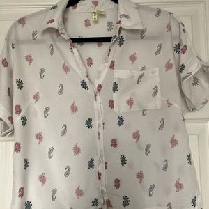 Boxy Cropped Button-Down Shirt